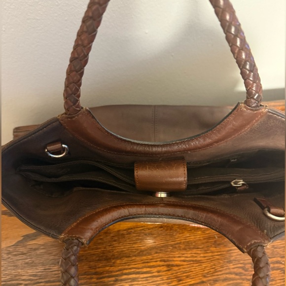 Vintage Fossil Western Brown Leather Braided Handle with Heart Logo Concho - Picture 10 of 12